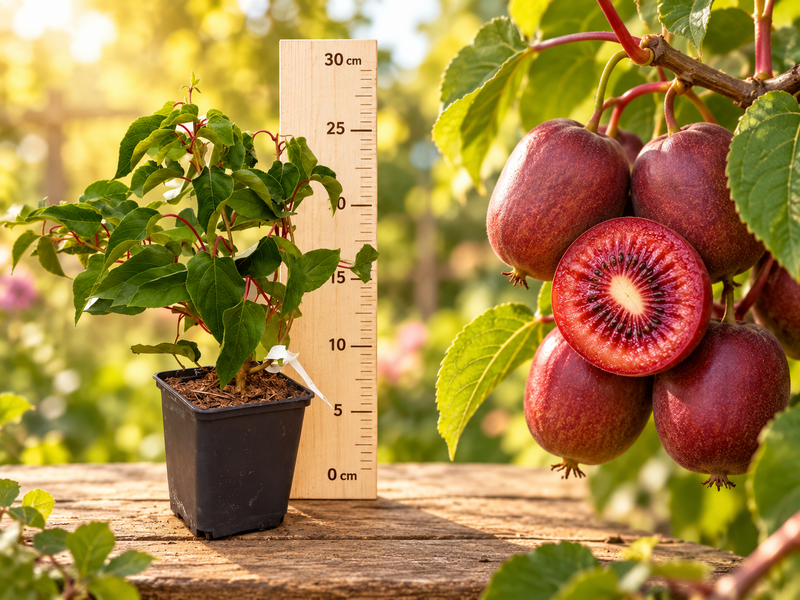 Mini Kiwi Roșu Ken's Red (Actinidia Arguta) - Butaș 20-30 cm